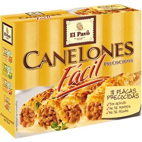 EL PAVO canelones facil 12 placas paquete 80 grs